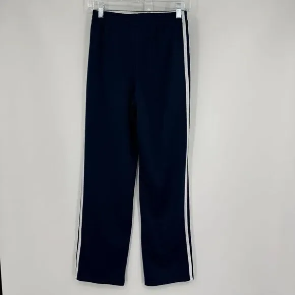 Adidas Track Pants Boys Navy Athletic 3-Stripes Training Bottoms Youth L/G 14/16 - Picture 4 of 7